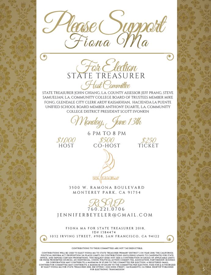 Fiona Ma Treasurer